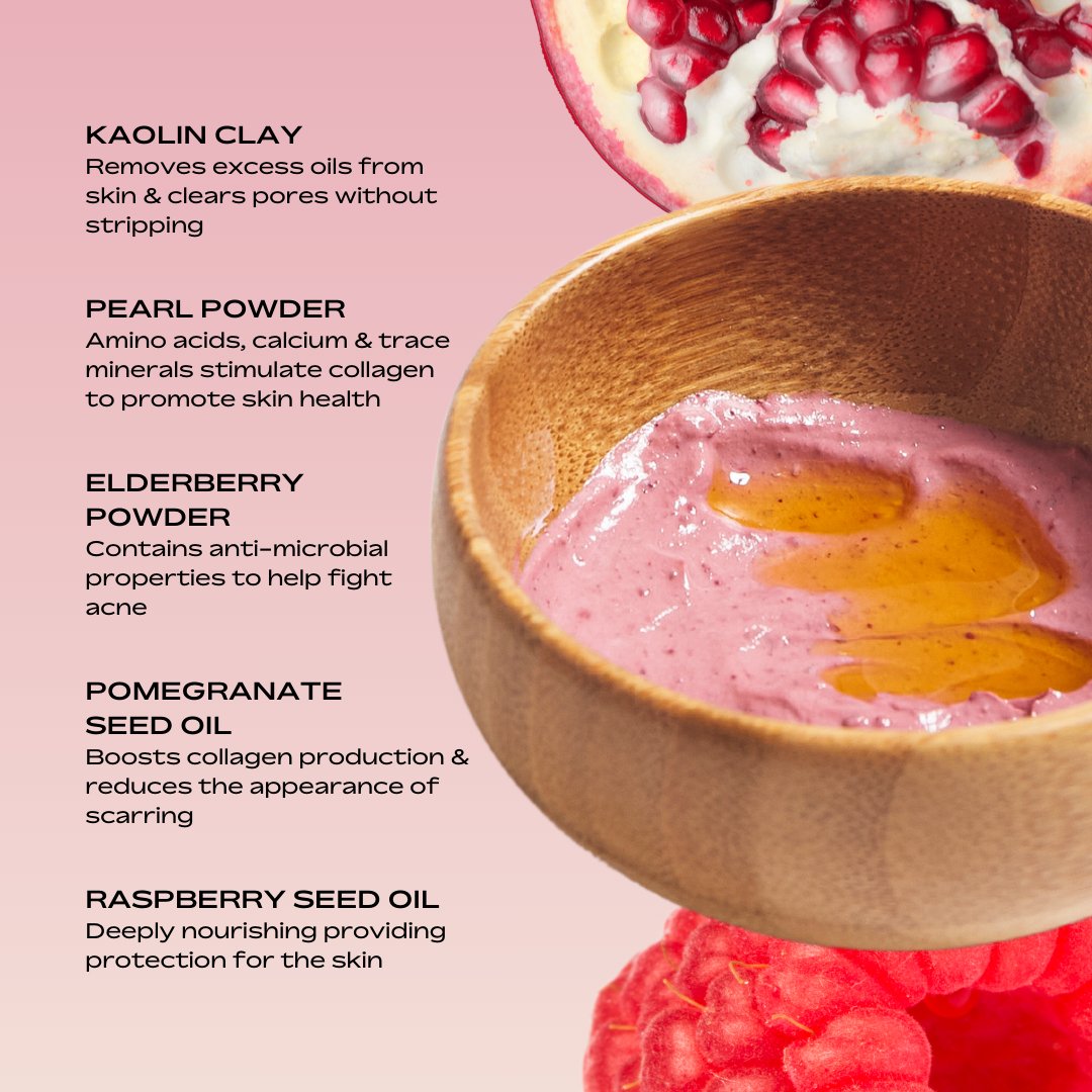 BRITISH PINK CLAY MASK & ILLUMINATING MASK OIL SET - PERL Cosmetics